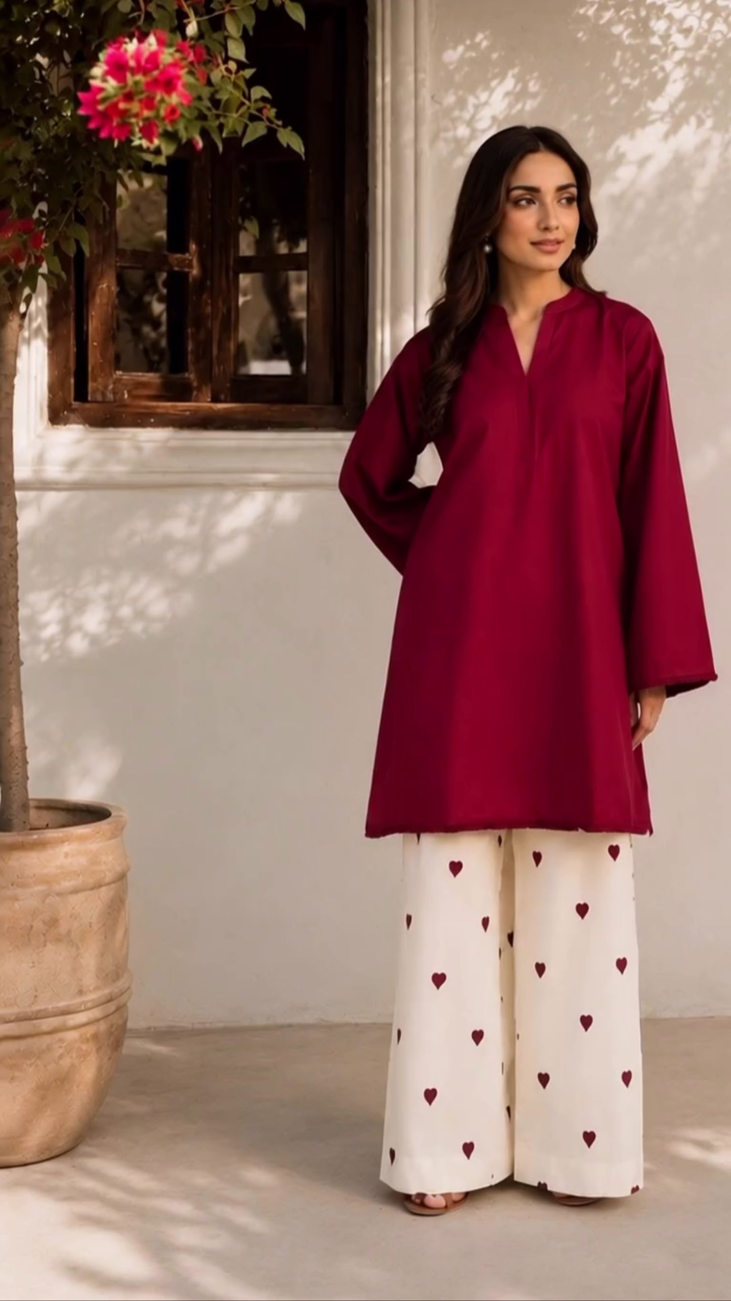 Relaxed fit Heart Cotton Co ord set